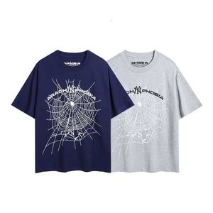 T-shirt ampia all'inizio della primavera nuova coppia in puro cotone Sp5DER100 a maniche corte estiva di nicchia di marca trendy unica