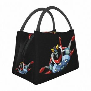 UFO Robot Grendizer Goldrake Isolated Lunch Tote Bag For Women Anime Manga Celable Thermal Cooler Bento Box Work Travel 15p8#