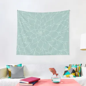 Tapisserier Mint Green Succulent Tapestry Chult Decoration Interior Panoramic Wallpaper