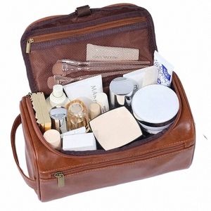 Män vintage lyxigt toalettväska Travel Necary Busin Cosmetic Makeup Cases Man Hanging Storage Organizer W Bags S03X#