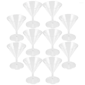 Wine Glasses 10 Pcs Disposable Wineglass Drinking Plastic Cocktail Cup Whiskey Whisky Bar Cups