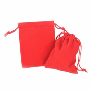 10 pçs/lote 7x9cm Embalagem com cordão Sacos de presente Bolsas Exibição de embalagens de jóias Fi Coloful Veet Bolsas I9rY #