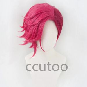 Wigs lol vi cosplay parrucca la parrucca di pilotover VI cosplay arcano parrucca corta parrucca resistente ai capelli sintetici di ruolo di carnivale di Halloween