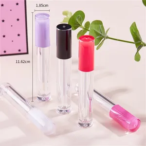 Förvaringsflaskor 5 ml 5/10/50 st ABS Lip Gloss Tubes Tom Lipgloss Tube White Orange. BlackCap Diy Lipstick Packing Container Partihandel