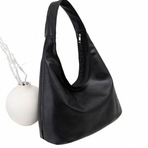 Женская стильная сумка на плечо из искусственной кожи, мягкая сумка подмышками, женская однотонная повседневная сумка-хобо, большая вместительная сумка-тоут Fi R0RO #