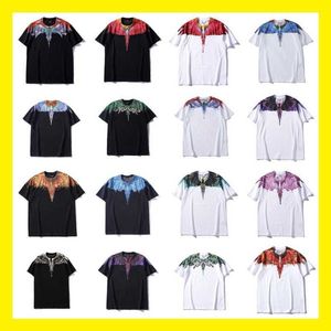 Summer Fashion Brand Mb Marcelo Short Sleeve Marcelo Classic Phantom Wing T-shirt Color Feather Lightning Blade Couple Half T-shirtDCEC
