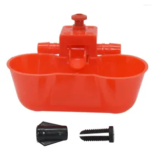 Andra fågelförsörjningar 1 Set Red Quail Drinking Waterer Dual Cups Siamese Water Bowl Birds Feed Tools Skålarna