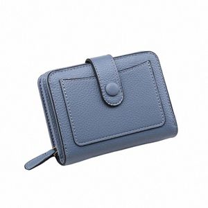 Frauen Fi Litchi Stria Brieftaschen Luxus Marke Kurze Geldbörse Haspe Kartenhalter Dame Pu-leder Brieftasche mit Reißverschluss Münzfach r5E8 #