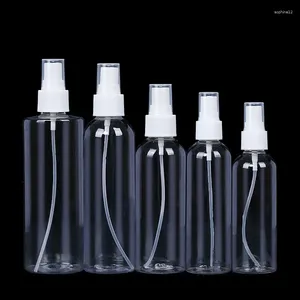 Butelki do przechowywania 10 szt. 100 ml napełniane przezroczyste plastikowe perfumy Atomizer Mini pusta butelka z sprayem przenośne akcesoria podróżne