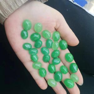 Lose Diamanten, 20 Stück/Lot, grüne optimierte Jade, ovaler Bogen, gebogener Edelstein, blanker Stein, Schmuckzubehör, DIY-Ring, Armband, Halskette, Ohrringe