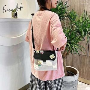 Bolsas de ombro lona pequena bolsa para mulheres 2024 instagram japonês crossbody bonito e versátil estudante arte um telefone