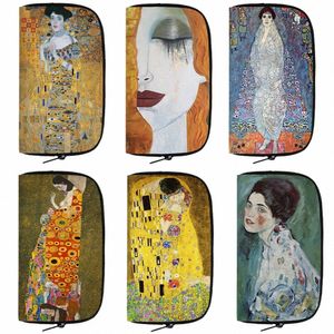 Słynny obraz olejny autor: Gustav Klimt Portfel der Kuss Kiss łza torebki identyfikator karty kredytowej Phe Holder Mey Monety Bags Prezent P51L#