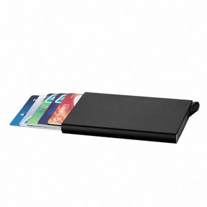 anti-theft ID Credit Card Holder Minimalist Porte Carte Thin Aluminium Metal Wallets Pocket Case Bank Women Men Credit Card Box o75i#