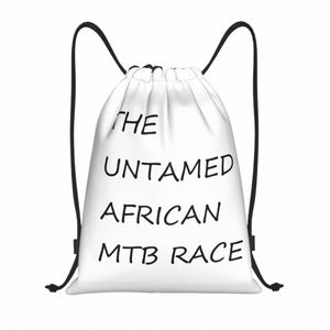 the Untamed African MTB Race Drawstring Bag Men Women Portable Sports Gym Sackpack Bicycle Training Storage Backpacks 33gA#