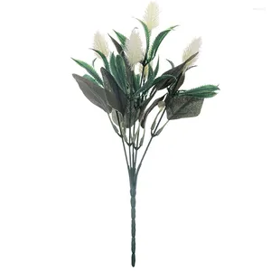 Dekorativa blommor Hemdekorationsbord Centerpiece Party Realistic Wedding Arrangement Fake Bouquet Artificial Flower Green Leaf