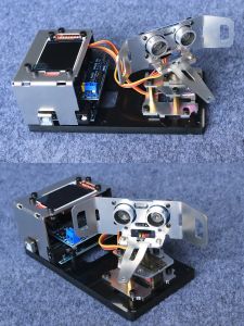 Ультразвуковой детектор с 1,8 -дюймовым экраном MG90 Ultrasonic Radar Robot для Arduino Robot Kit Nano Programmable Stepter Kit Kit