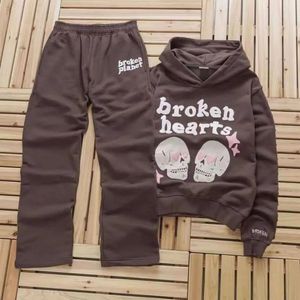 Классический Harajuku Broken Heart 20 с капюшоном с надписью American Astro Street Толстовка Мужская и женская одежда в стиле хип-хоп Y2K 240321