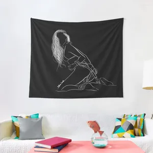 Tapisserier Sexig undergiven kvinna i lädersele Tapestry Art Mural Wall Decor Custom