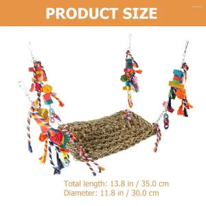 Other Bird Supplies Bed Rope Loofah Net House Toys Seagrass Parrot Chew Toy Hanging Climbing Foraging Cage Hammock Mat Woven Chewing