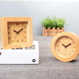 Relógios de mesa de madeira despertador mudo criativo cabeceira estudante moda simples mini personalidade quarto assento bonito