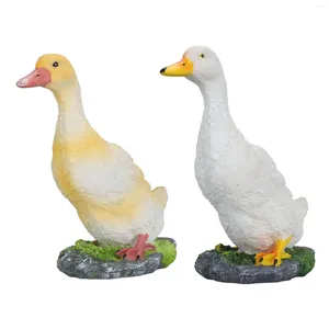 Garden Decorations Duck Sculpture Multipurpose Decorative Hand Painted Figurine Resin Waterproof Funny For Homes