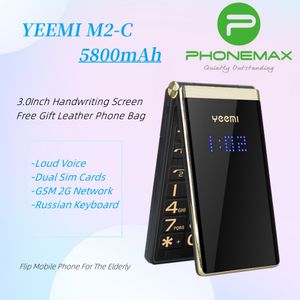 YEEMI M2-C FLIP-mobiltelefon för äldre GSM 2G Network Dual SIM-kort 5800mAh 3.0 '' Handskrivningsskärm stöder rysk nyckel