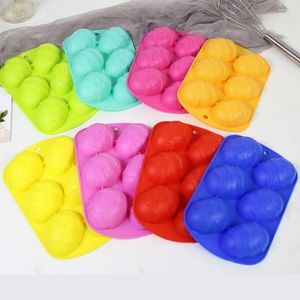 Baking Moulds 6 Holes 3d Chocolate Silicone Mold Egg Diy Ice Cream Brownie Multi-Function Kitchen Tools