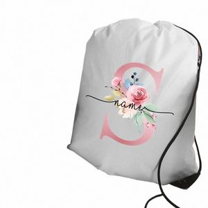 Nome personalizado cordão mochila ao ar livre praia natação esportes cordão mochila organizador ginásio armazenamento desenhar sacos de corda X3OM #