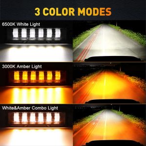 NAOEVO 60W 7D 6 Inch LED Light Bar 4X4 offroad Spotlight Ultra-HD Lens Work Lamp 12V 24V for Motorcycle ATV Truck Running Light