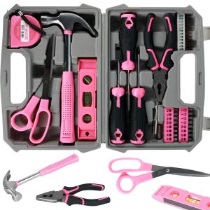 37pcs kit de ferramentas de reparo doméstico kit de ferramenta multiuso conjunto de ferramentas para mão com caixa de armazenamento de martelo durável e chave de fenda com conjunto