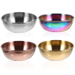 Plates 4 Pcs Seasoning Dish Kitchen Supplies Tableware Stainless Steel Sauce Bowl Fruit Dip Dipping Vinegar Holder