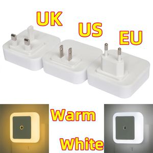 1-10pcs Mini LED Night Light EU/US/UK Plug Wall Plug-in Auto Sensor Bedside Lamp Nightlights For Bedroom Hallway Corridor Stairs