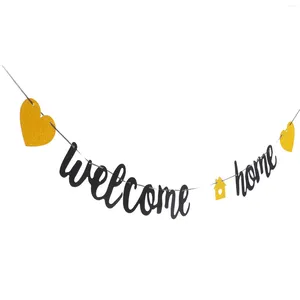 Party Decoration Welcome Home Wedding Baby Shower Banner Back-to-Home Plate Setting Props Hanging Ornament Ribbon Outdoor