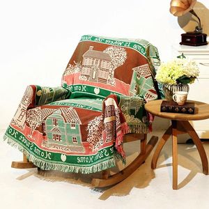 Arazzi Shabby Chic Cabina Tappeto in cotone Coperta spessa Tappetino per divano Asciugamano Copriletto Camera da letto Feltri Arazzo Decorazioni rurali vintage