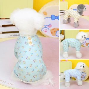 Dog Apparel 1Pc Cozy Spring Summer Jumpsuit Button Decor Soft Puppy Jammies Stretchable 4 Legs Pet Outfits For Small Medium Dogs