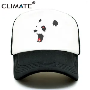 Bollkåpor Klimat Panda Cap Cool Trucker Hat Hip Hop Svart färgglad nät Baseball för vuxna tonåringar