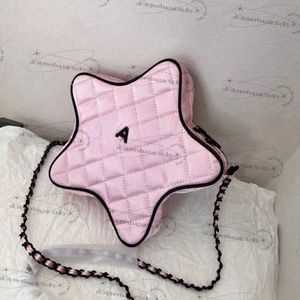 24C Soft Silk Pink Star Bag Women Designer Shoulder Bag Two-Tone Line Decoration 22x20cm Black/Gold Letters Hardware Matelasse Chain Zipper Cross Body Handbag Purse