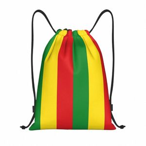 Custom Jamaican Rasta Flag Drawstring Bag para Treinamento Yoga Mochilas Homens Mulheres Sports Gym Sackpack r2av #