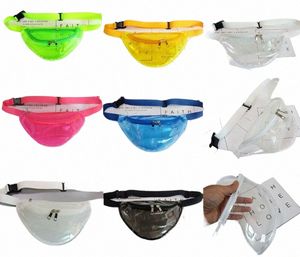 DHL30PCS NEW PVC Candy Transparent Women Midjepaket unisex Fanny midjeväska bröstpaket resor utomhus r4b4#