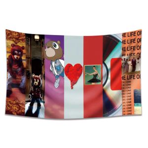 Kanyes West Rock Rapperハングクロスタペストリーバナーとバーや部屋の壁の装飾の旗