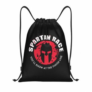 Spartan Race Sparta Spirit DrawString ryggsäck Kvinnor Män sport Gym Sackpack Portable Shop påse Sack O0VQ#