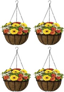 Sorbus Planter Basket Set Hanging Flower Pot Liner för inomhusdoor Garden Perfect Home Patio 240318