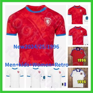 2024 2025 1996 Repubblica Ceca maglie da calcio 24 25 NEDVED NOVOTNY POBORSKY CHYTIL Casa Lontano Maglia da calcio retrò SCHICK HLOZEK SOUCEK SADILEK LINGR Mens KIDS KIT 4XL