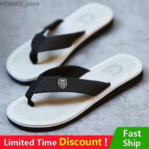 home shoes 2024 Summer Slippers Men Flip Flops Beach Sandals Non-Slip Casual Flat Shoes Indoor House Shoes For Men Outdoor Slides Slippers Y240401