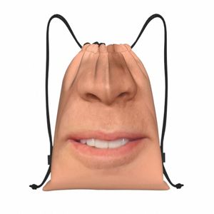 Nicolas Cage Drawstring Sırt Çantası Spor Çanta Erkekler İçin Kadınlar Komik Meme Mağazası Sackpack 413W#