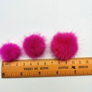 5/10 peças 2,5 cm 3 cm 4 cm Diy Mink Fur Ball Pom Pom Ring Sapatos de corrente e chapéus DIY produtos artesanais Acessórios de material