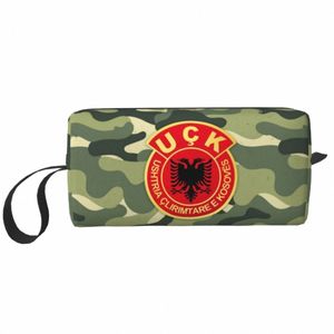 Alte Albanien-Flagge UCk Kulturbeutel Niedliche Kosovo-Liberati-Armee Kosmetik-Make-up-Organizer für Frauen Beauty-Aufbewahrung Dopp Kit Case F9Tu #