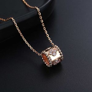 Hot Van 925 silver plated 18K gold kaleidoscope necklace for womens high version classic rose small barbarian waist collarbone chain