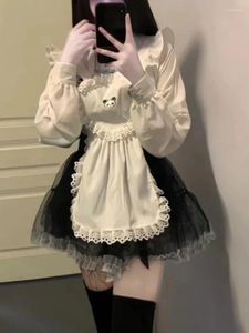 Abiti da lavoro giapponese Kawaii tre pezzi set donna pizzo cosplay casual Lolita gonna abito femminile carino manica lunga corta dolce chic Y2k