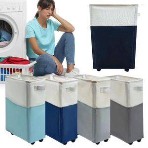 Laundry Bags 22.8In Foldable Basket Rolling Bathroom Organizer Clothes Yoga Storage Home Assortment